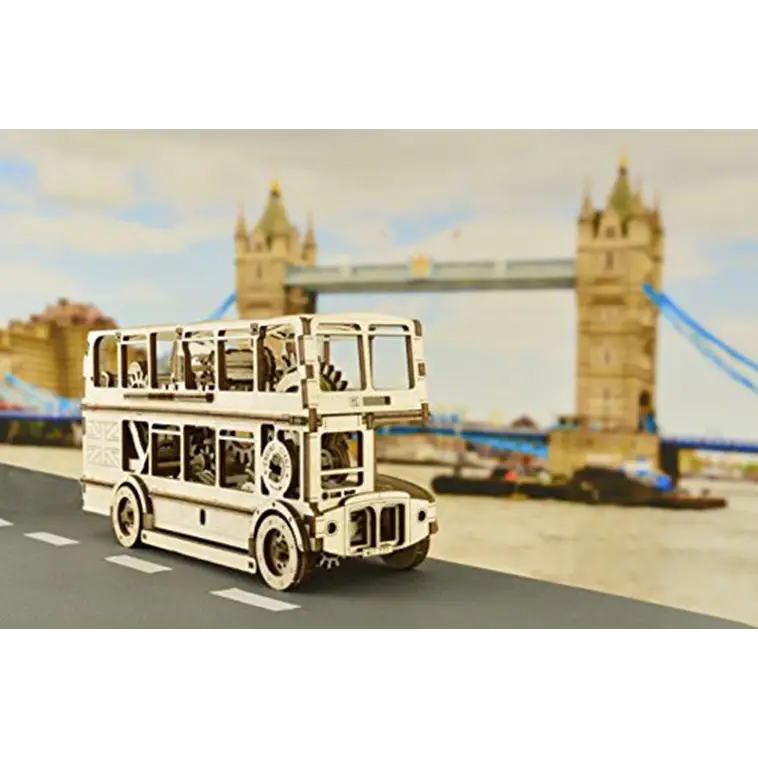 502326 Wooden City 3D Puzzle Building Mechanical London Bus