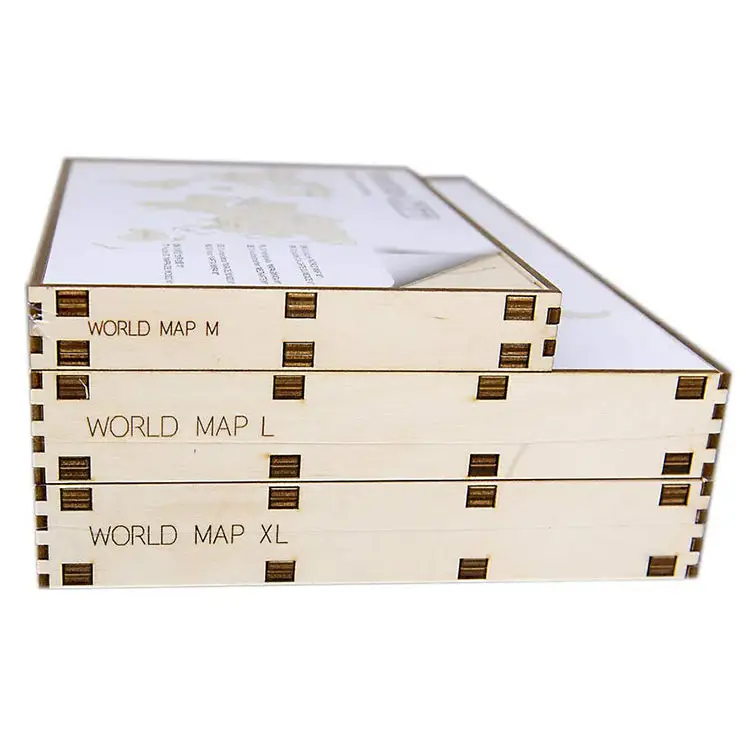 502340 Wooden City Wall Mounted World Map (22x15 inches -