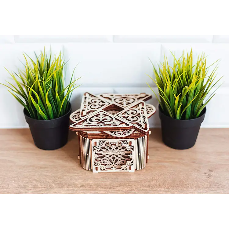 502344 Wooden City 3D Puzzle Building Mechanical Mystery Box