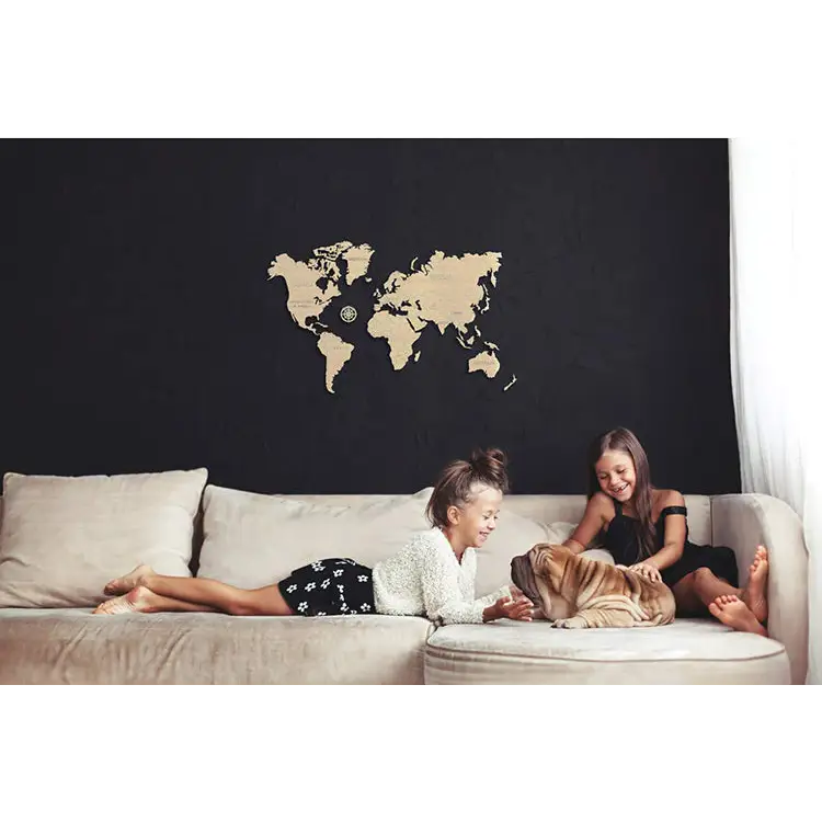 502348 Wooden City Wall Mounted World Map (XXL) WM505 - Misc