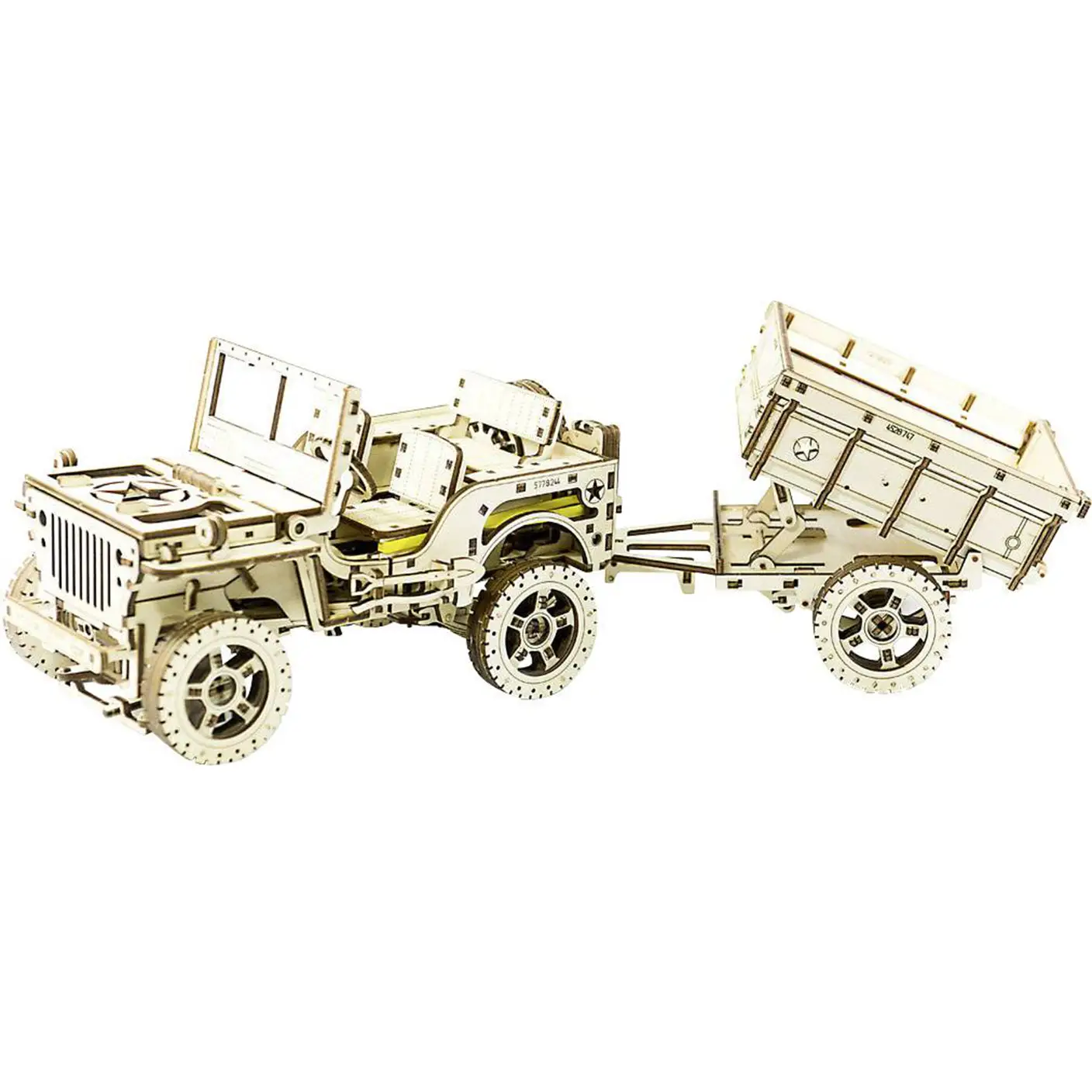 502361 Wooden City 3D Wooden Puzzle Mechanical 4x4 Jeep