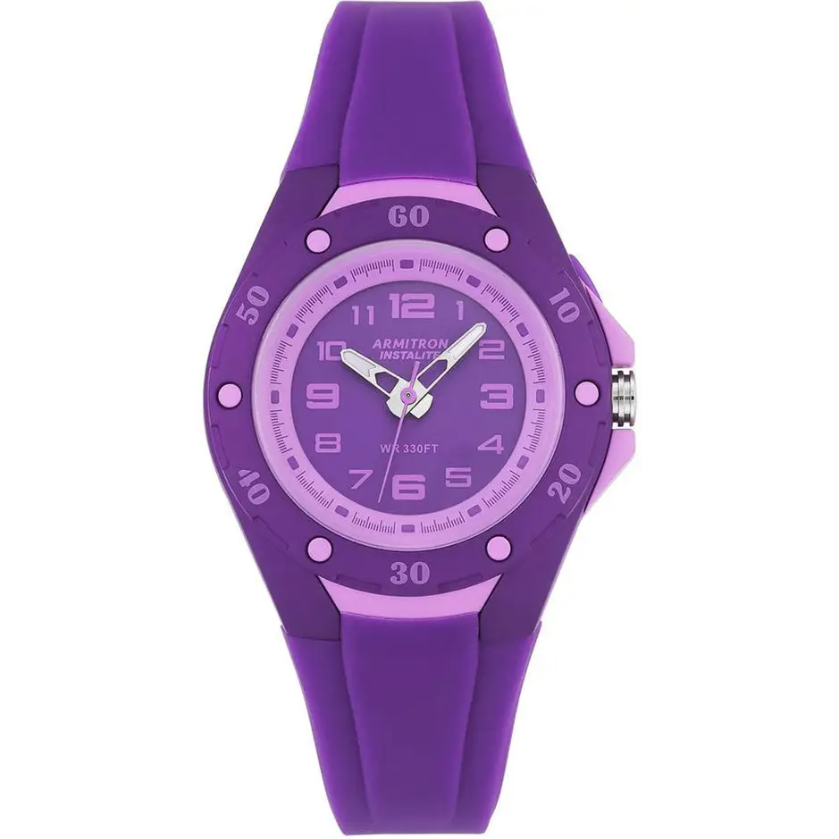 Armitron Women’s Instalite Analog Quartz Purple Silicone