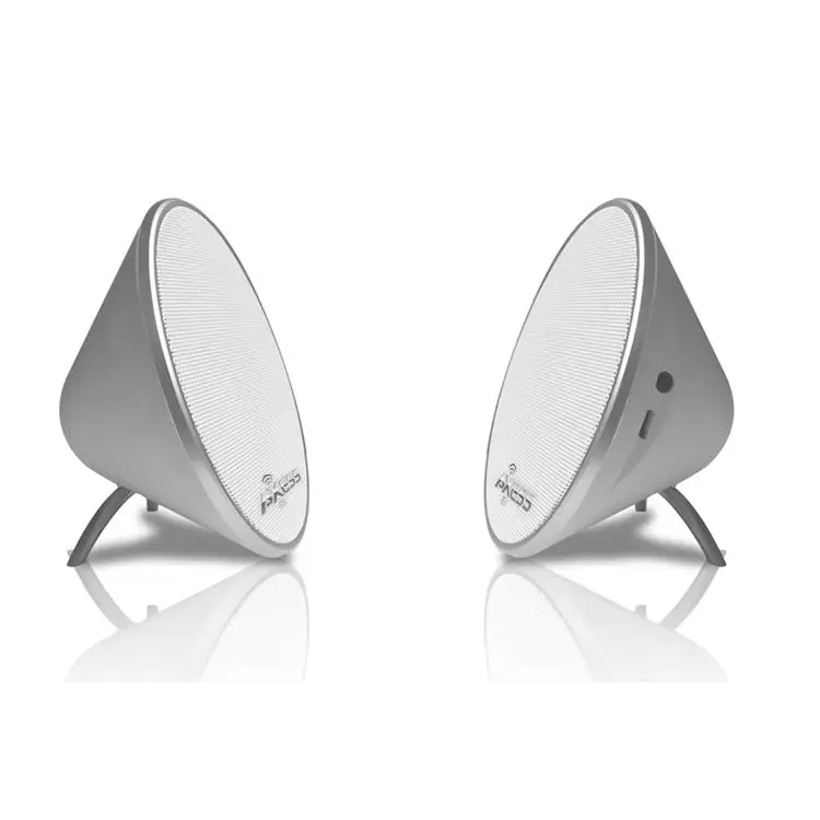 Axess Total Wireless Twin Bluetooth Cone Speakers (White)