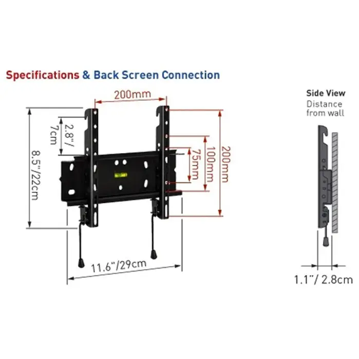 Barkan Fixed Flat/Curved Wall Mount (fits up to 26 - 39 TVs)