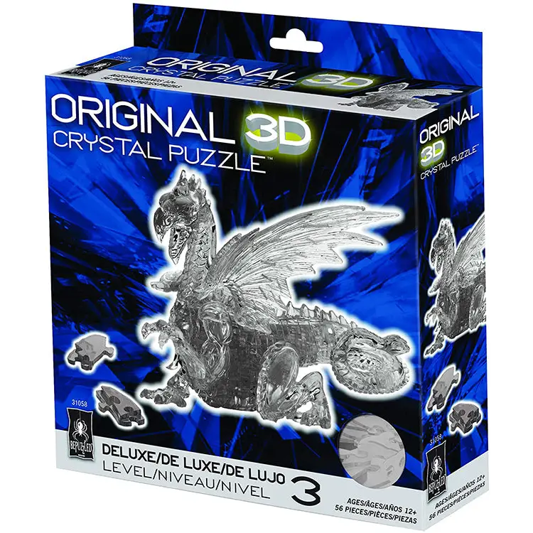 Bepuzzled Deluxe 3D Crystal Jigsaw Puzzle - Black Dragon DIY