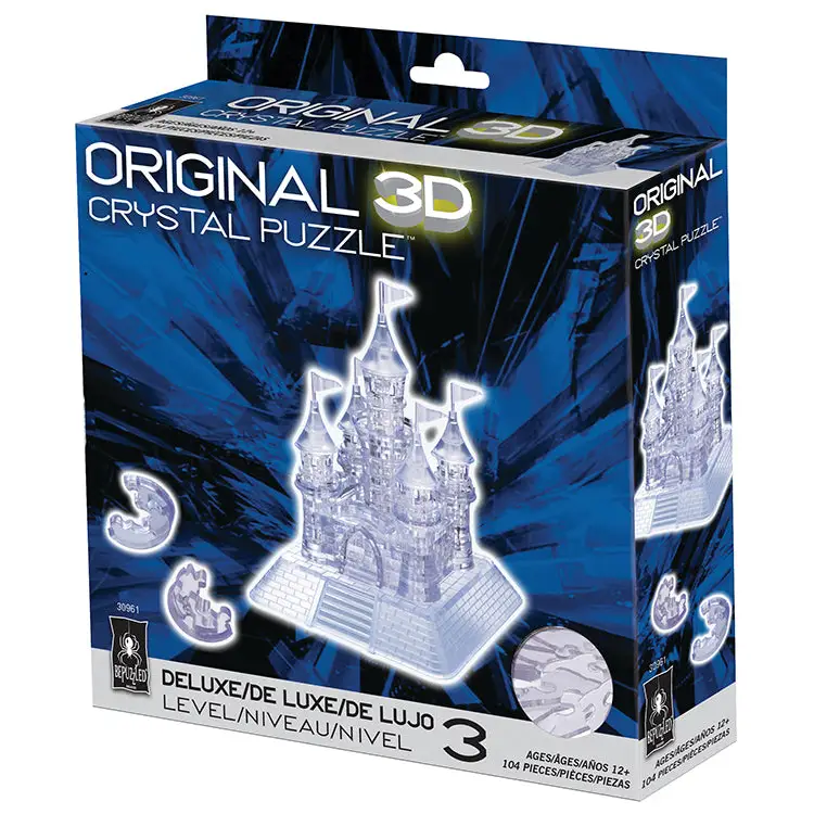 BePuzzled The Castle Deluxe 3D Crystal Puzzle Clear