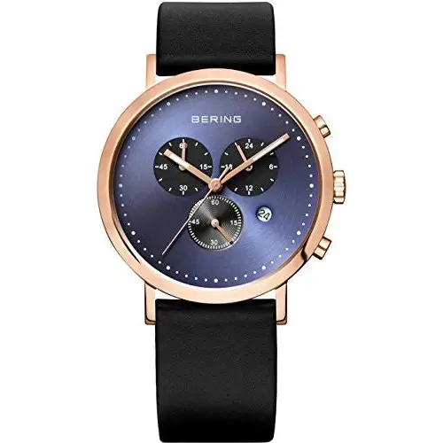 Bering Men’s Classic Chronograph Rose Gold Tone Black