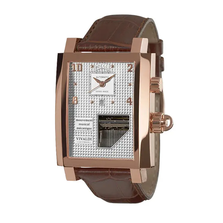 Boegli Men’s Grand Festival Automatic Rose Gold Plated Brown