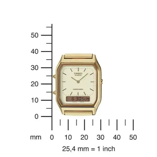 BRAND NEW CASIO MENS GOLD ANA-DIGI CHRONO WATCH AQ230GA -