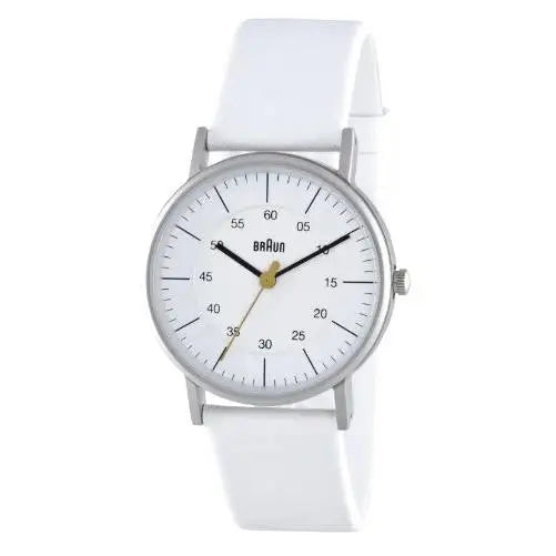 Braun Ladies White Analog Leather Watch BN0011WHWHL -