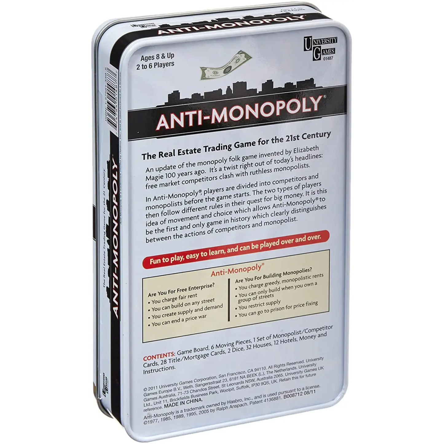 Briarpatch Anti-Monopoly Travel Size Tin Game 01487 (For 8