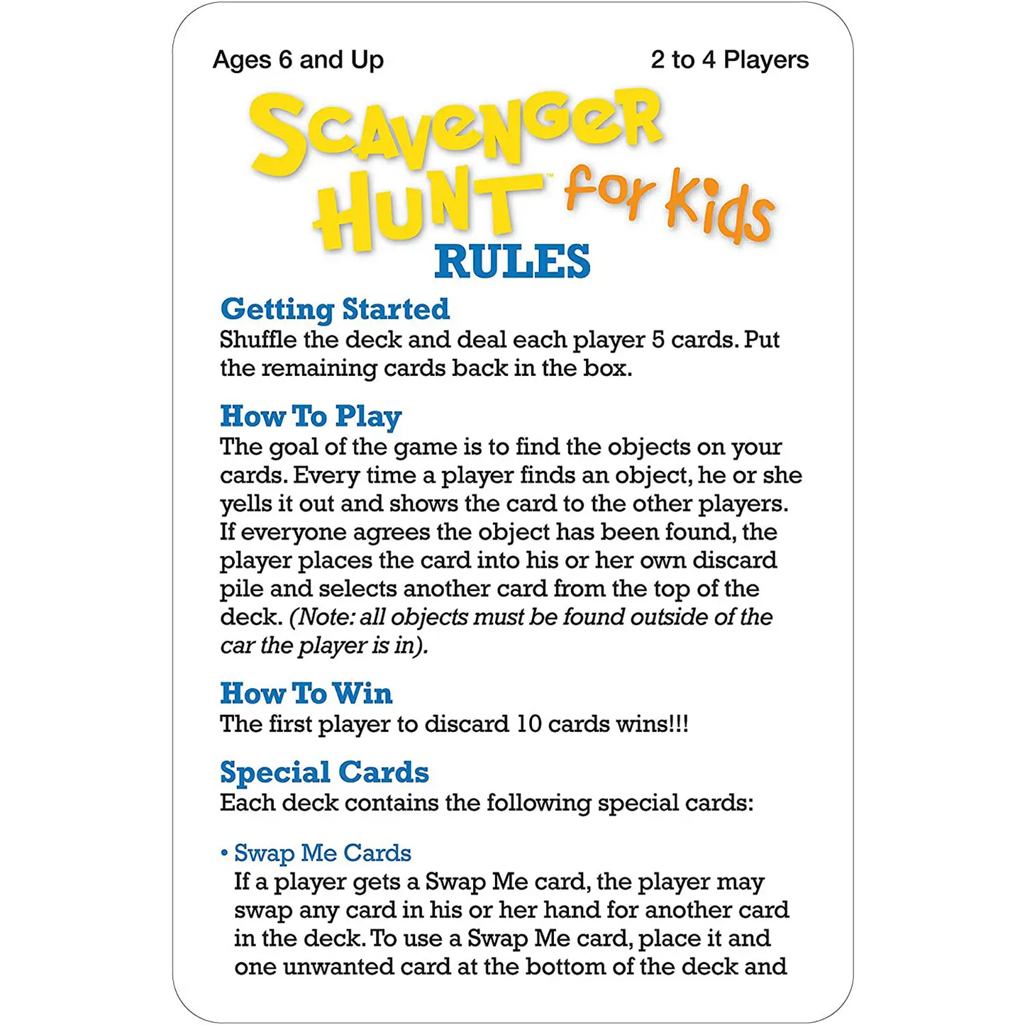 Briarpatch Travel Scavenger Hunt Card Game for Kids 01429