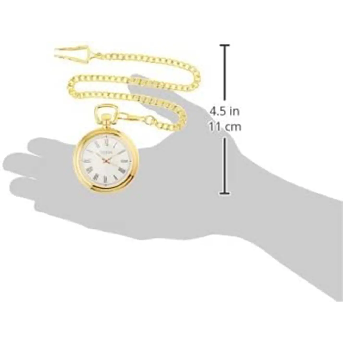 Bulova Ashton Polished Gold Tone Brass Pocket Watch /