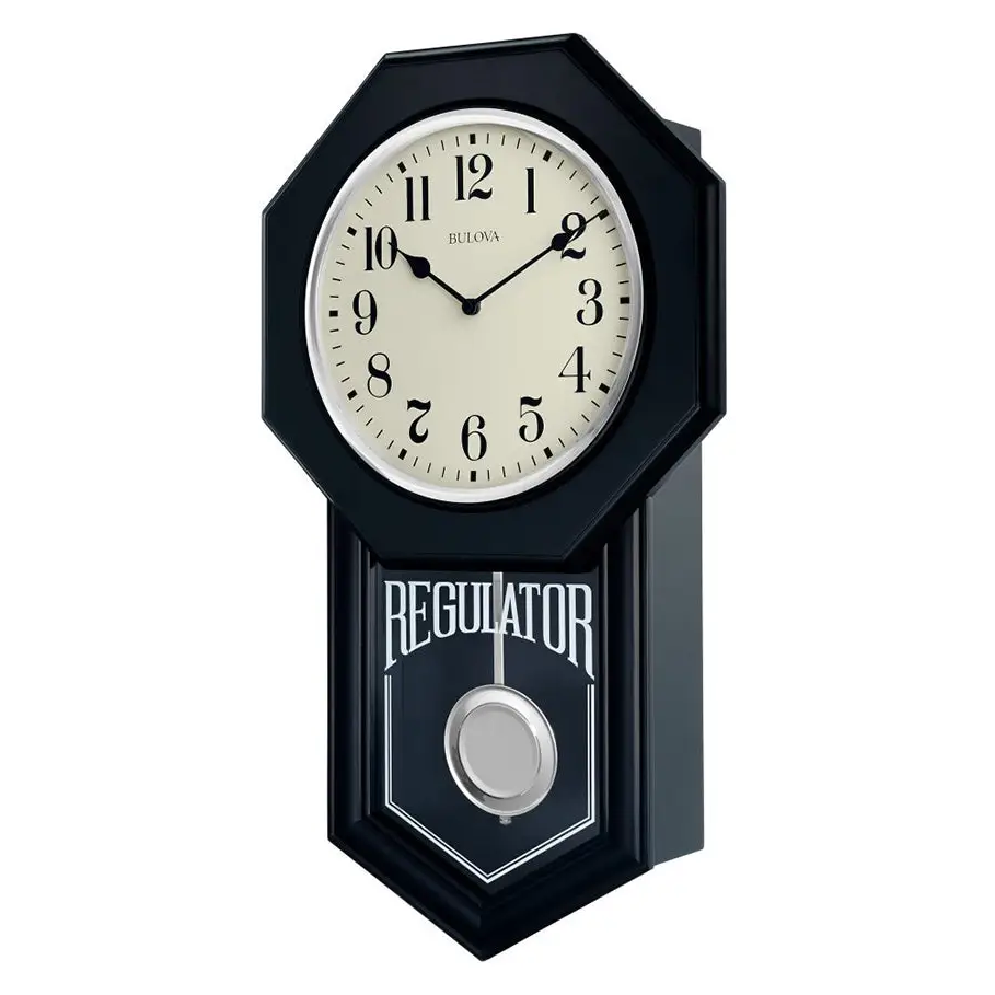 Bulova C1519 School Master Wall Clock 18 Ebony Finish - Misc