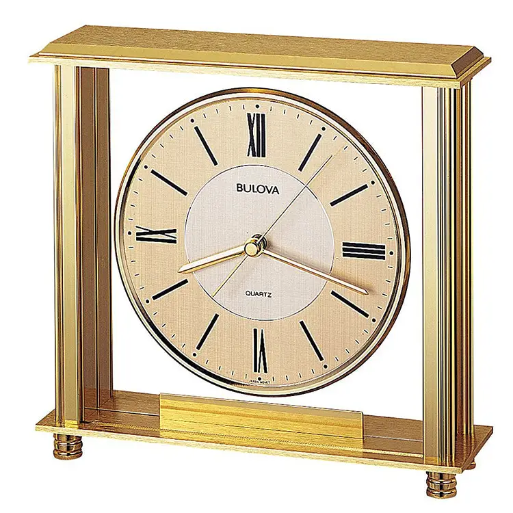 Bulova Grand Prix Executive Analog Quartz Brass Metal Desk