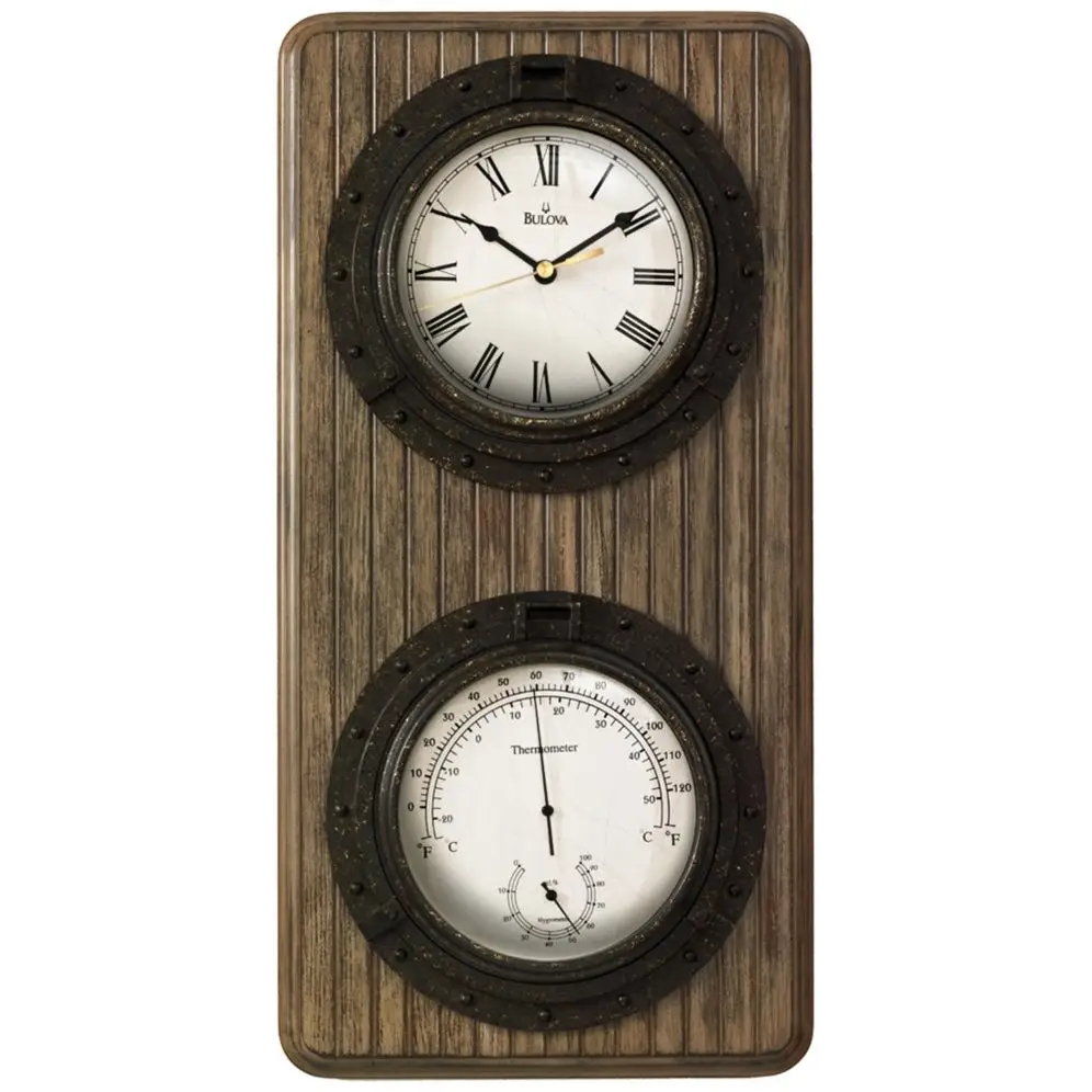 Bulova Monterey 19 Wood Panel Coffee Finish Weather Station