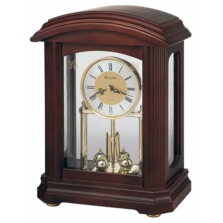 Bulova Nordale Analog Quartz Solid Hardwood Case Pendulum