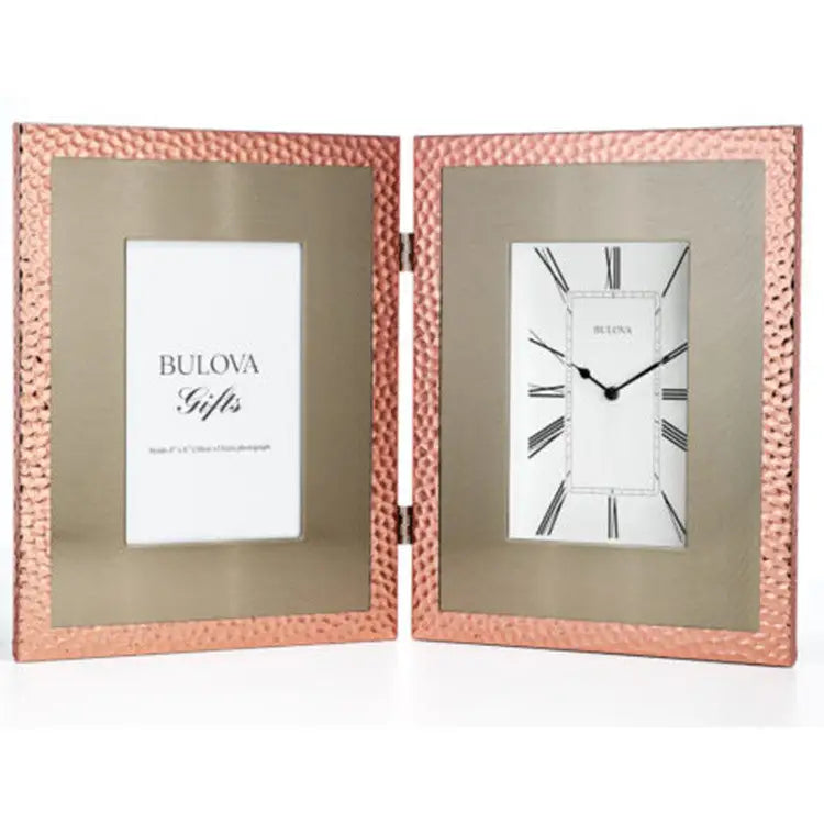 Bulova Pebblestone 4x6 Copper Tone Hammered Picture Frame