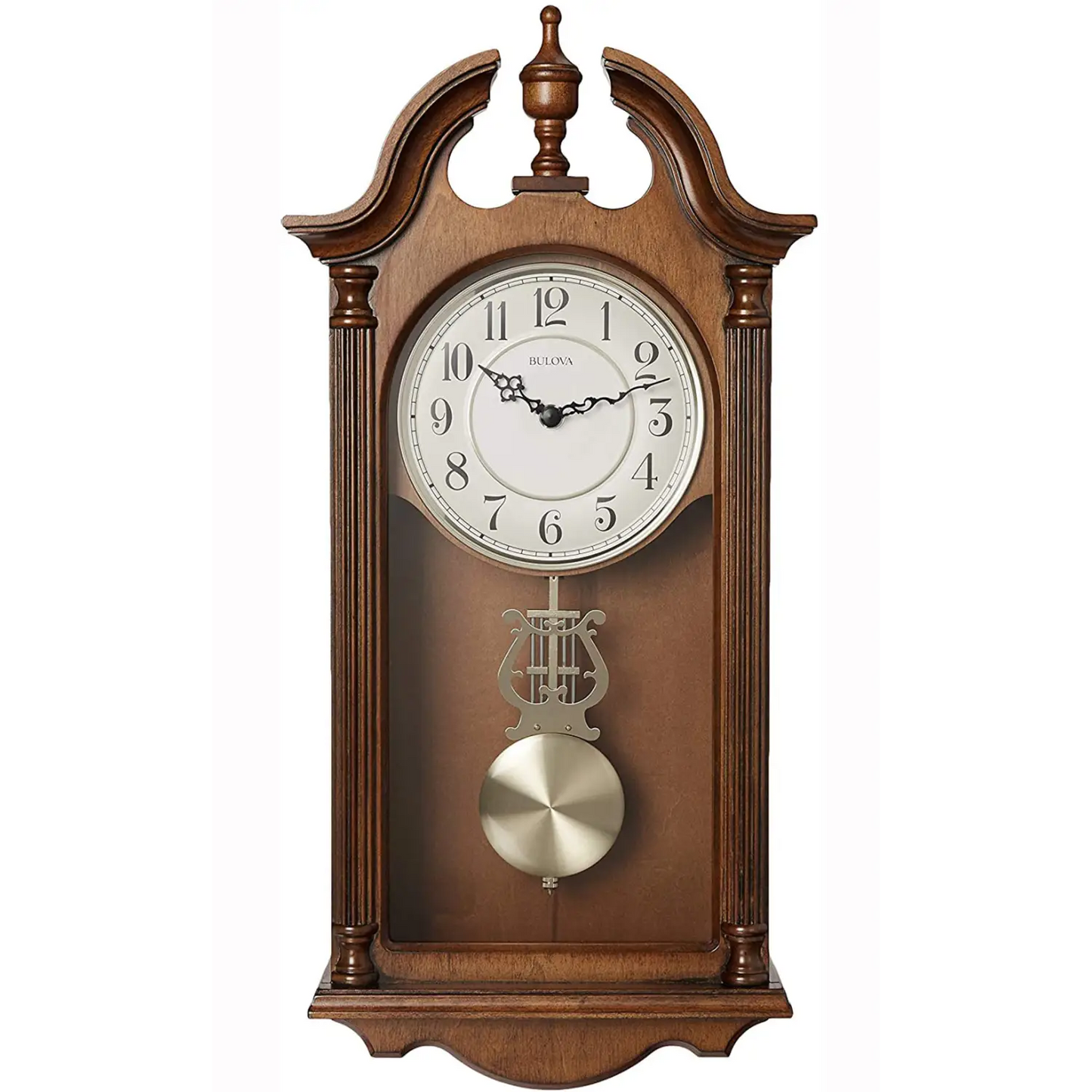 Bulova Saybrook Hardwood Cherry Finish Chime Pendulum Wall