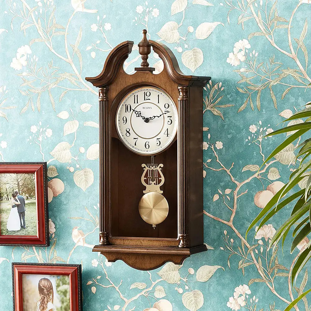 Bulova Saybrook Hardwood Cherry Finish Chime Pendulum Wall