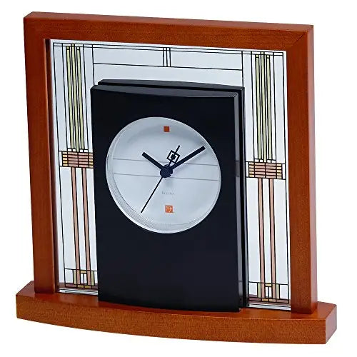 Bulova Willits Frank Lloyd Wright Table Clock Light Cherry