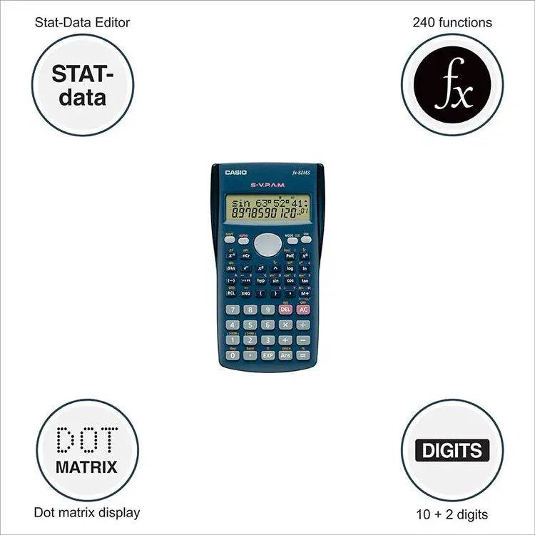 Casio 10-Digits 240 Functions Non-Programmable Scientific