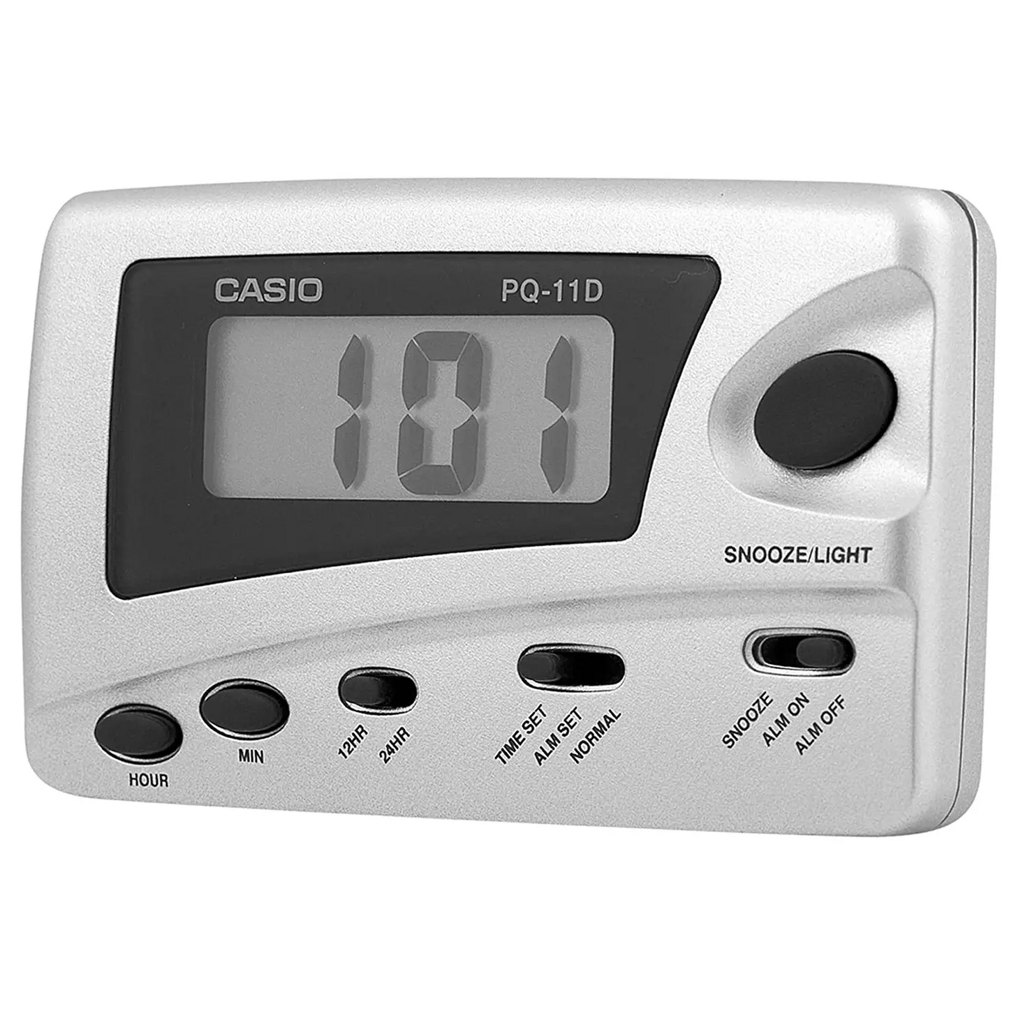 Casio Digital Grey Traveler’s Snooze LED Alarm Clock PQ11D-8