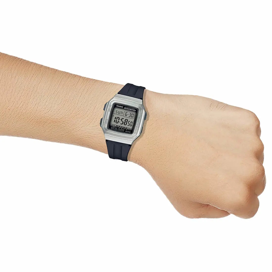 Casio F201wam-7av Digital Watch Black Resin Band 5 Alarms 10