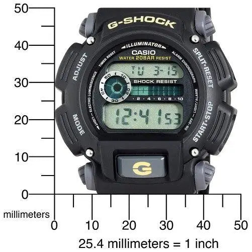 Casio G-Shock Digital 200m Backlight Black Resin Watch