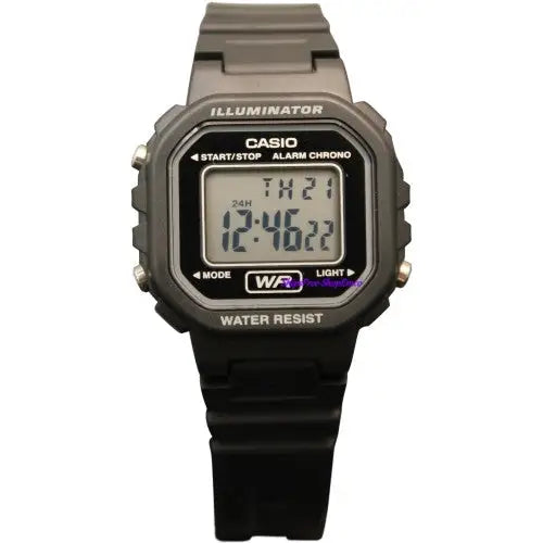 Casio Ladies Black Stopwatch Led Light Watch LA-20WH-1A -