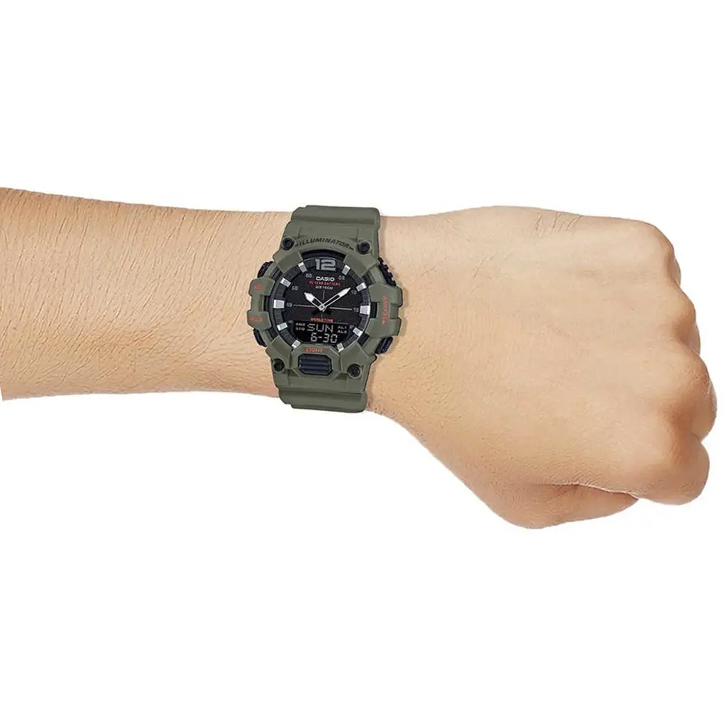 Casio Men’s 10 Year Battery Quartz Resin Strap Green 27.5