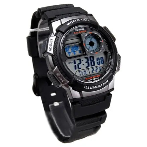 Casio Men’s AE1000W-1BVCF Silver-Tone and Black Digital