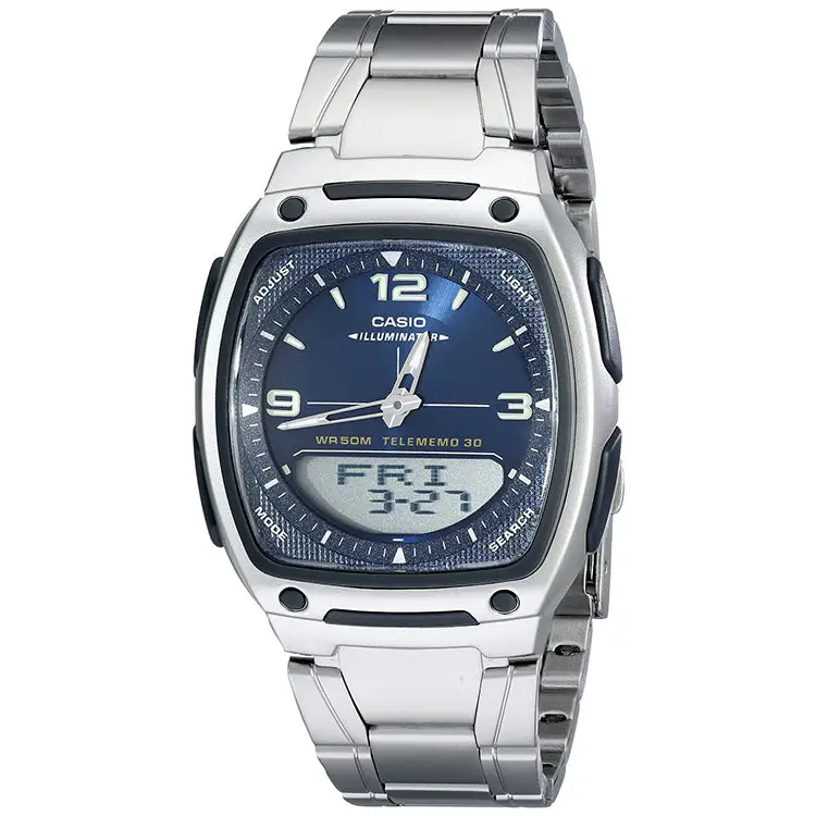 Casio Men’s Ana-Digi Databank 10-Year Battery Stainless