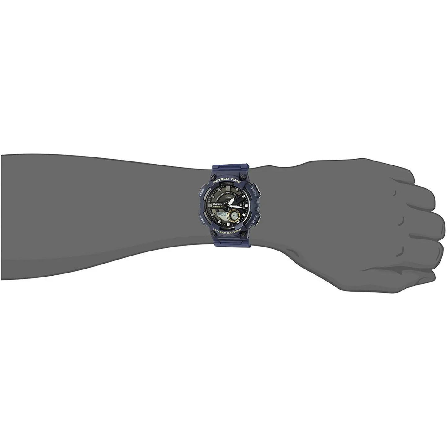 Casio Men’s Ana-Digi Quartz 100m World Time Blue Resin Watch