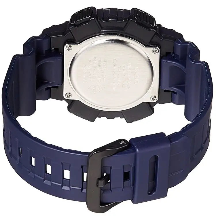 Casio Men’s Ana-Digi Quartz 100m World Time Blue Resin Watch