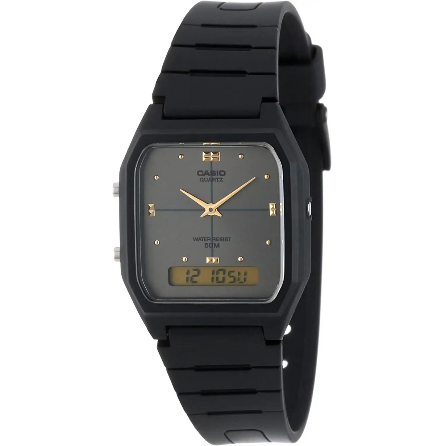 Casio Men’s Analog-Digital Quartz Dual Time Black Resin