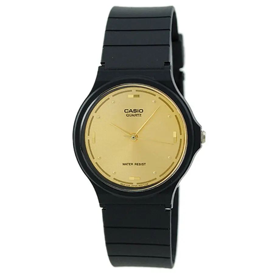 Casio Men’s Analog Quartz Gold Tone Dial Black Resin Watch