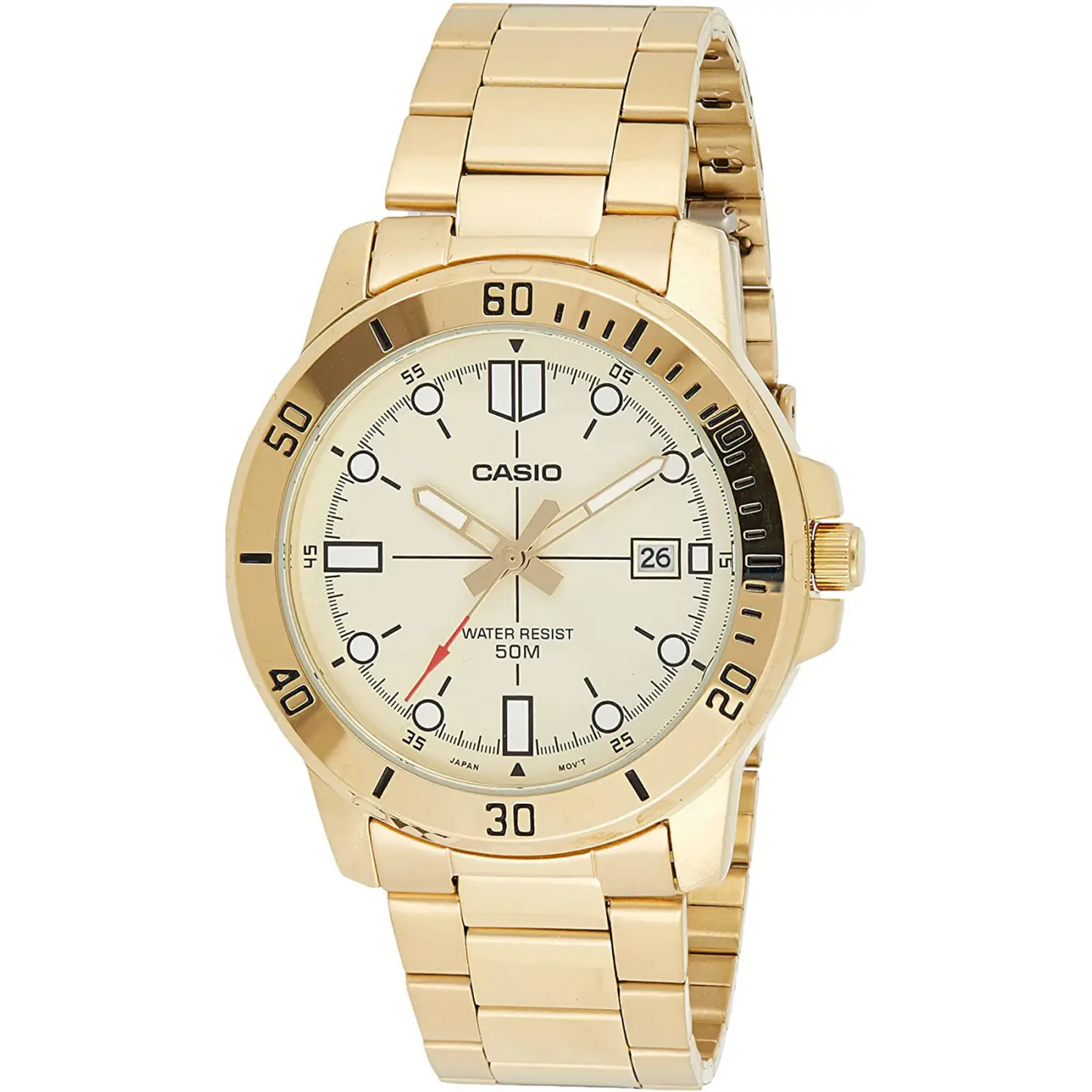 Casio Men’s Analog Quartz Gold Tone Stainless Steel Watch