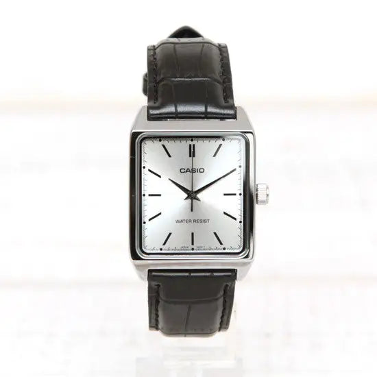 Casio Men s Analog Quartz Stainless Steel Black Leather Watch MTP V007L 7E1