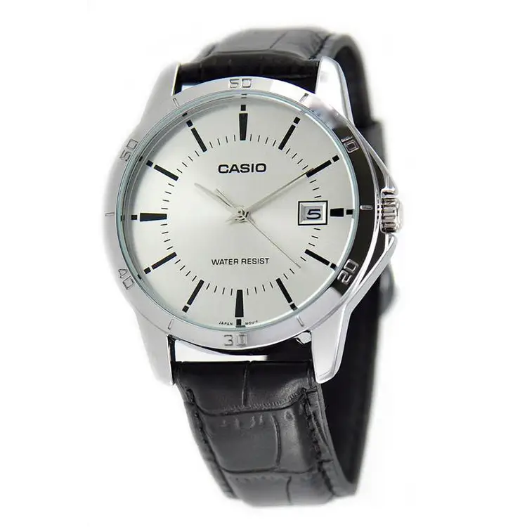 Casio Men’s Analog Quartz Stainless Steel Black Leather