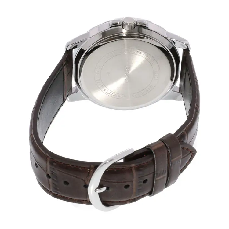 Casio Men’s Analog Quartz Stainless Steel/Brown Leather