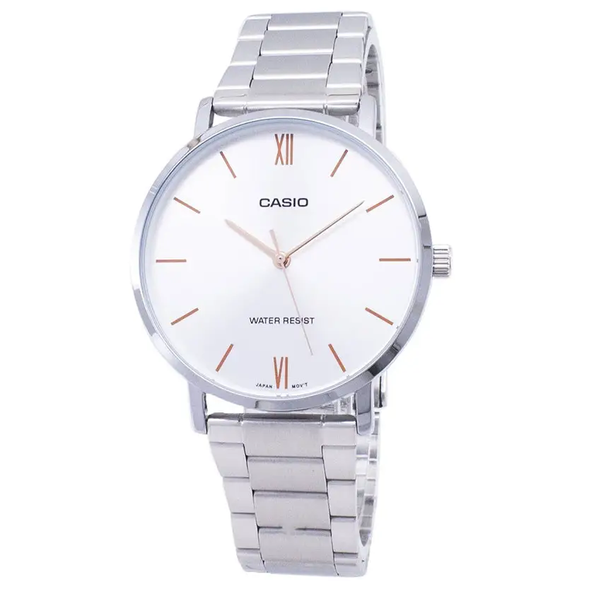 Casio Men’s Analog Quartz White Dial Stainless Steel Watch
