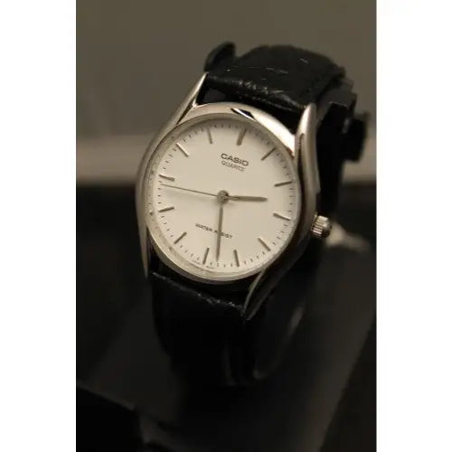 Casio Men’s Black Leather Strap Watch MTP1094E-7A - Watches