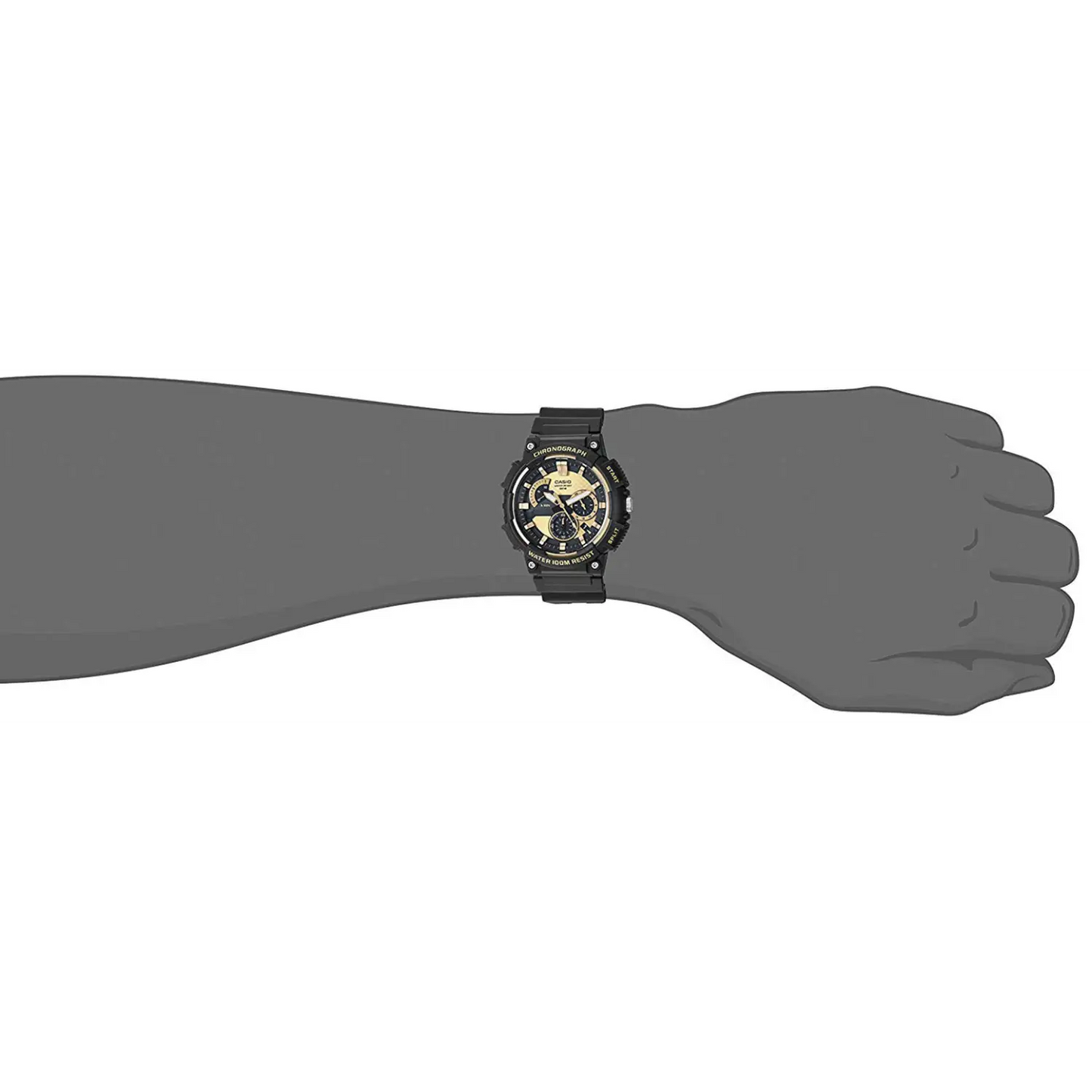 Casio Men’s Chronograph 100m Gold Dial Black Resin Watch