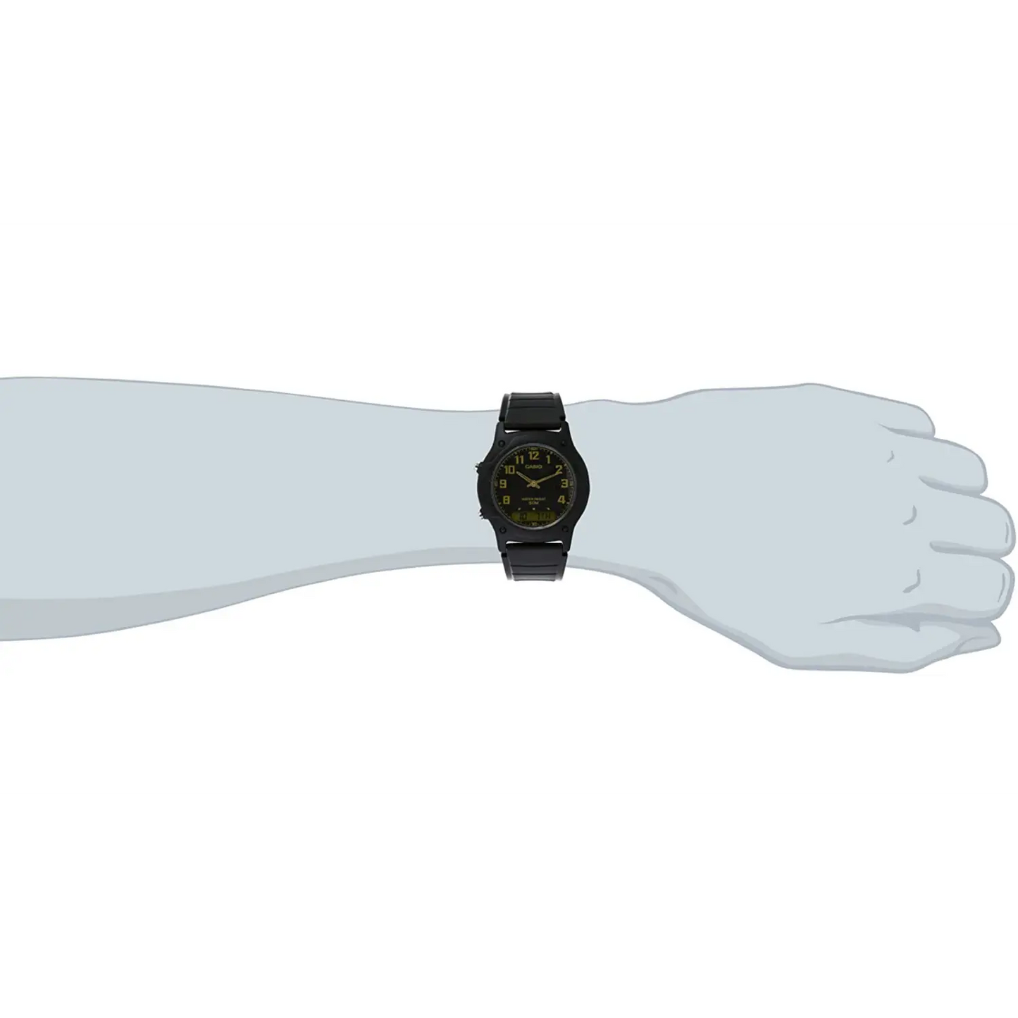 Casio Men’s Classic Analog-Digital Dual Time Black Resin