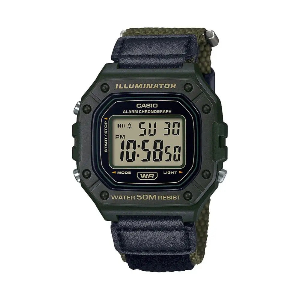 Casio Men’s Classic Digital Quartz Green Resin/Nylon Watch