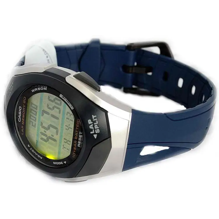 Casio Men’s Digital 60-Lap Memory 10-Yr Battery Blue Resin