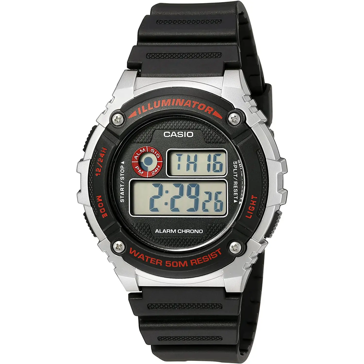 Casio Men’s Digital Quartz LED Light 7-Year Battery Black