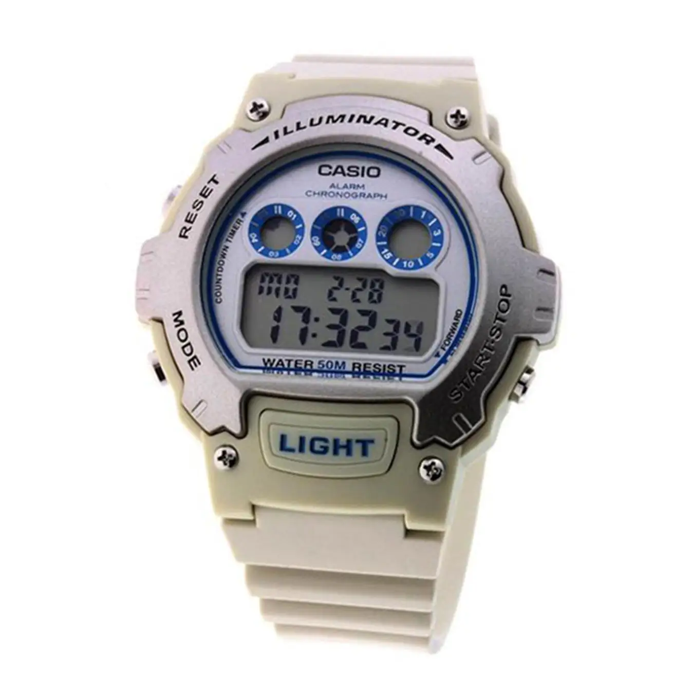 Casio Men’s Digital Quartz LED Light 7-Year Battery Grey