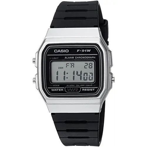 Casio Men’s Digital Quartz Stopwatch Stainless Steel Black